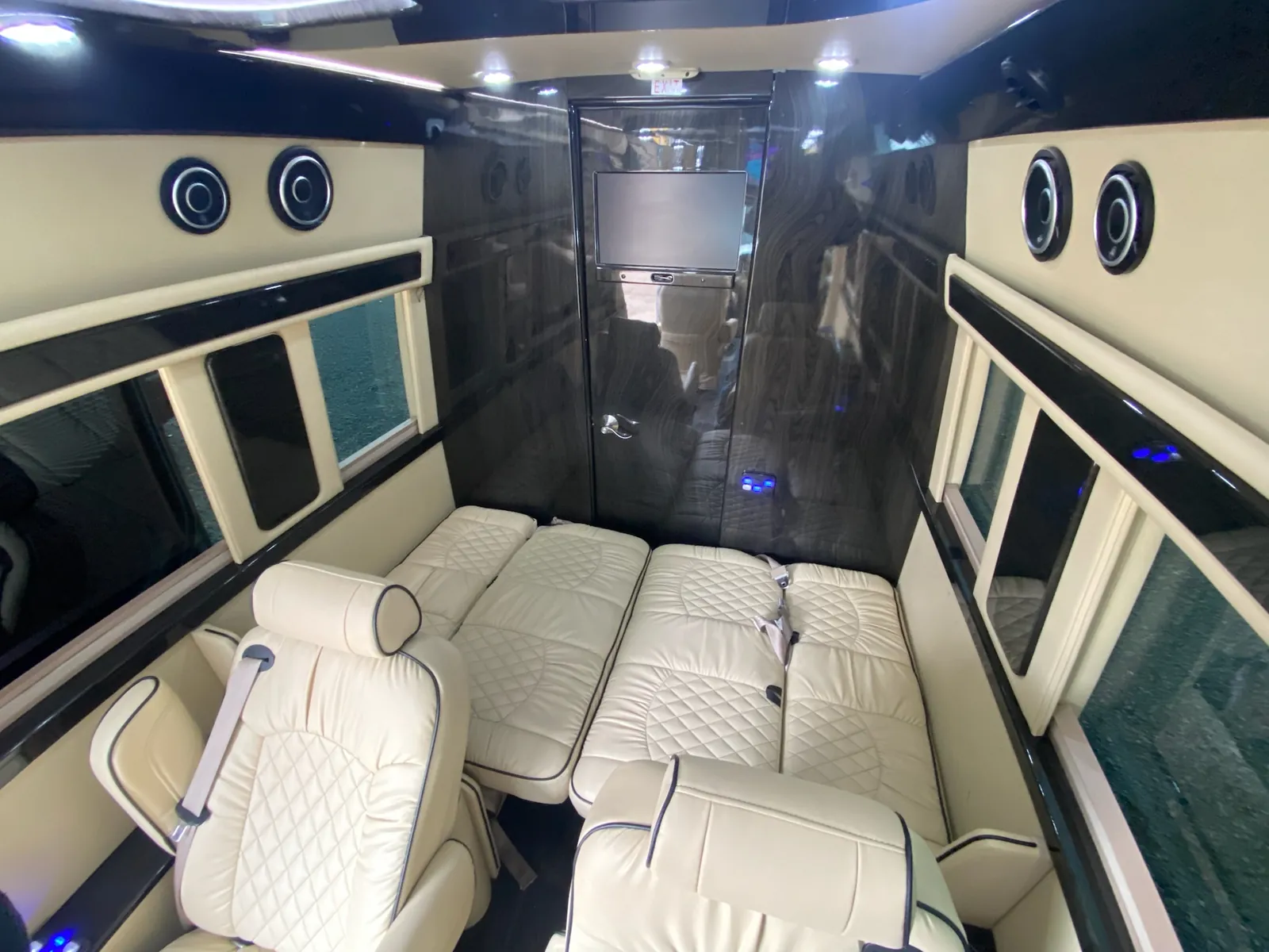 Jet Sprinter interior with individual captain chairs